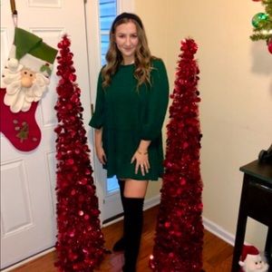 Green leopard dress Zara